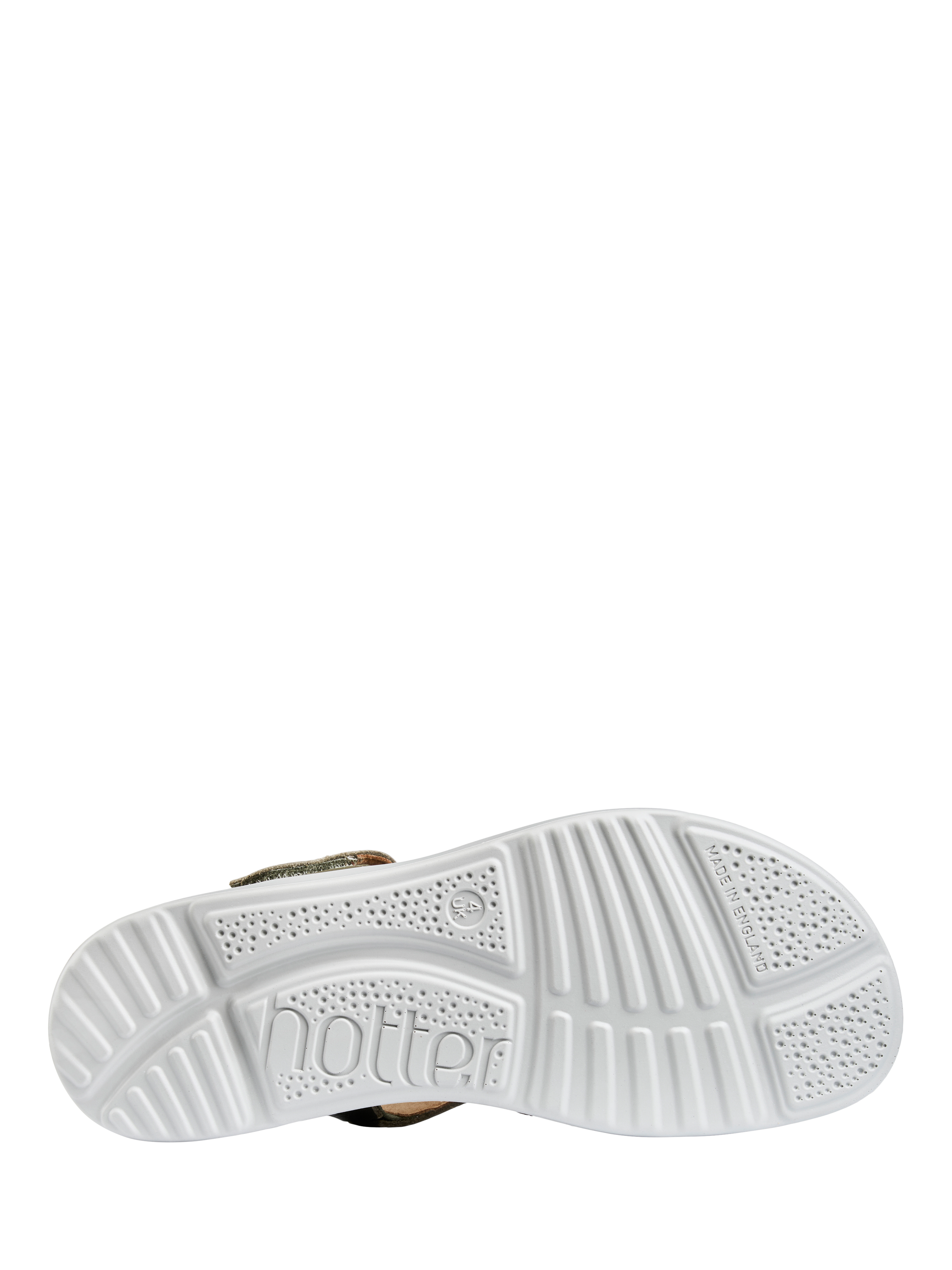 Product image 5 of 5, which shows Hotter Marbella Wide Fit Leather Perforated Footbed Sandals, Khaki, 3