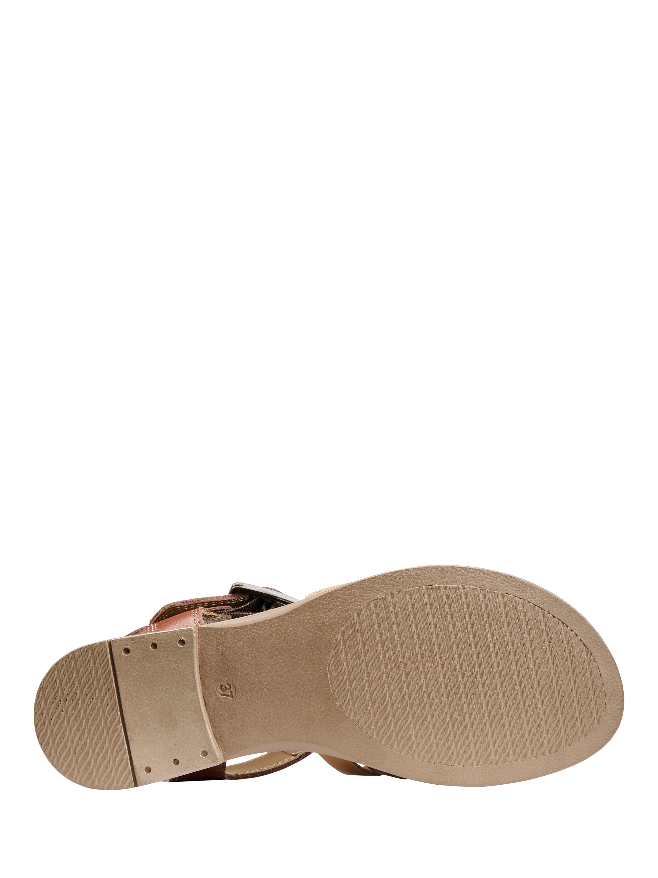 Product image 5 of 11, which shows Hotter Eleanor Wide Fit Leather Strappy Sandals, Tan, 3W