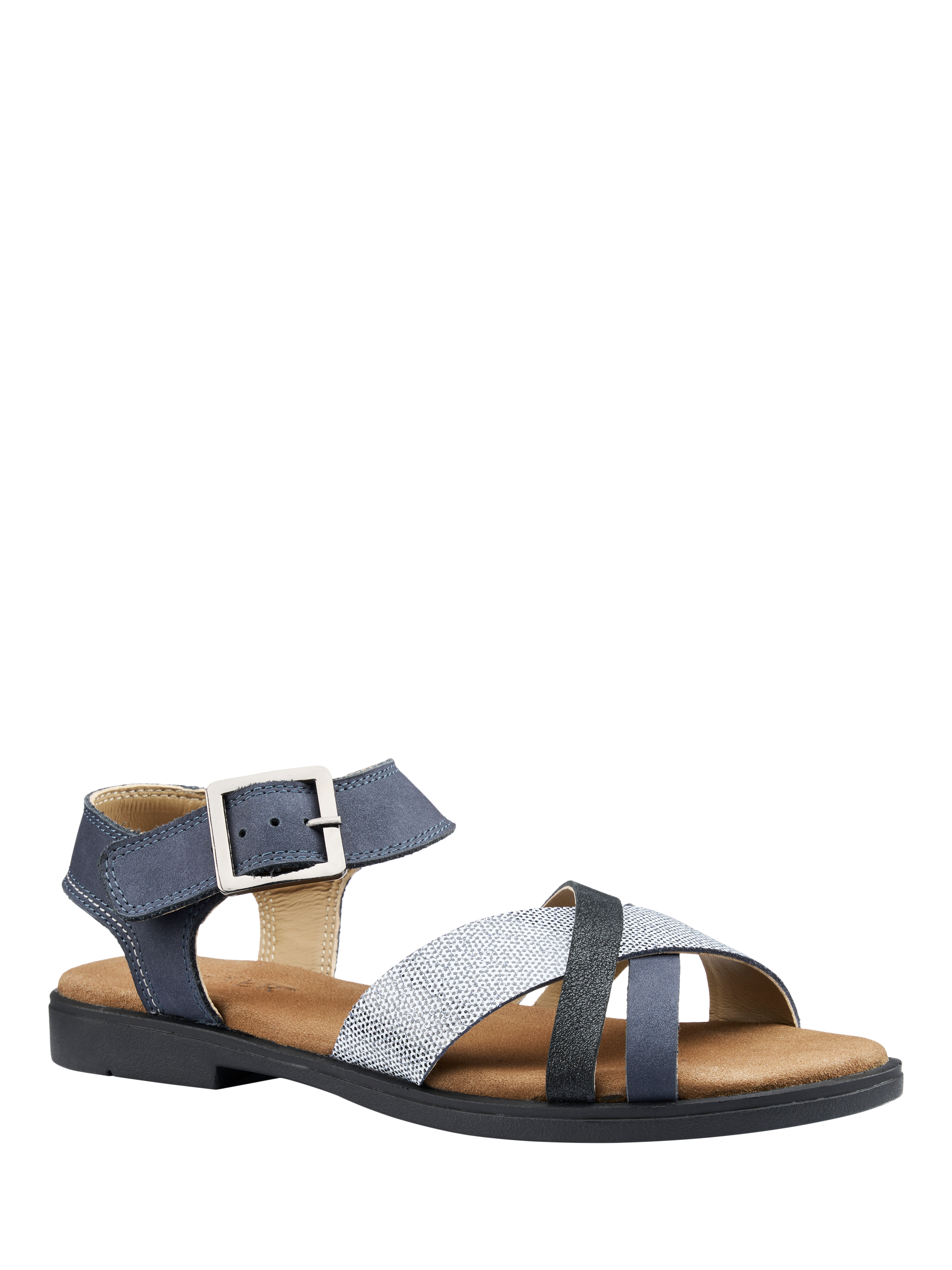 Product image 2 of 4, which shows Hotter Eleanor Nubuck Strappy Sandals, Navy, 3S