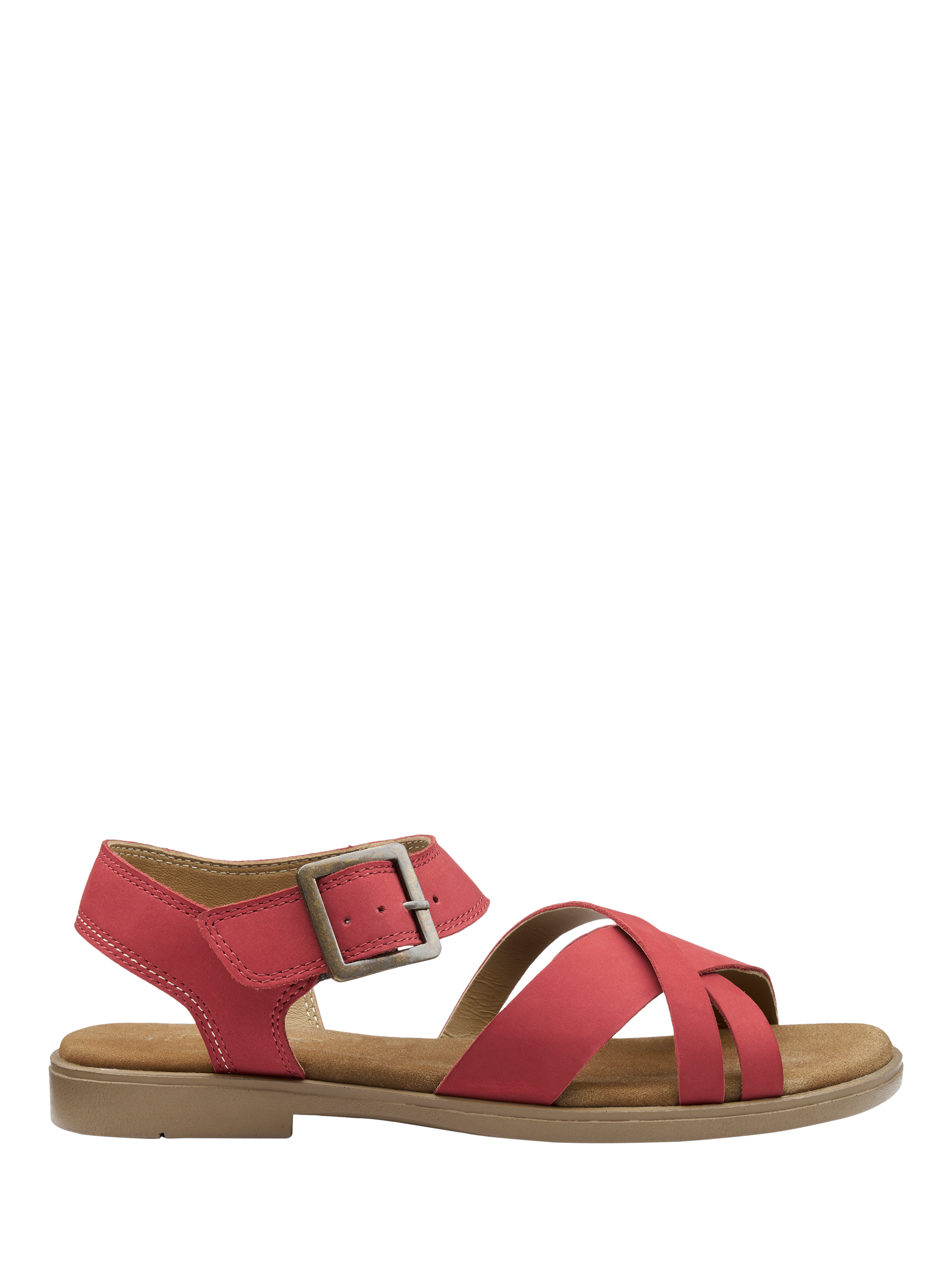 Product image 1 of 4, which shows Hotter Eleanor Nubuck Strappy Sandals, Salsa, 3S