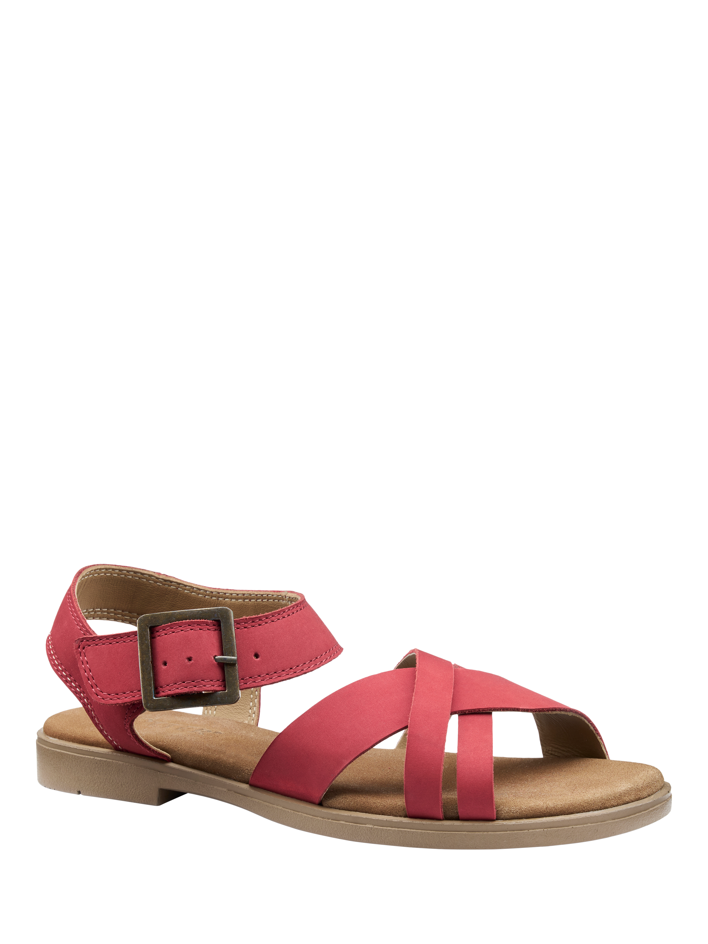 Product image 2 of 4, which shows Hotter Eleanor Nubuck Strappy Sandals, Salsa, 3S