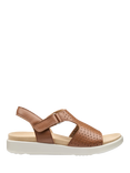 Hotter Marbella Leather Perforated Footbed Sandals, Rich Tan