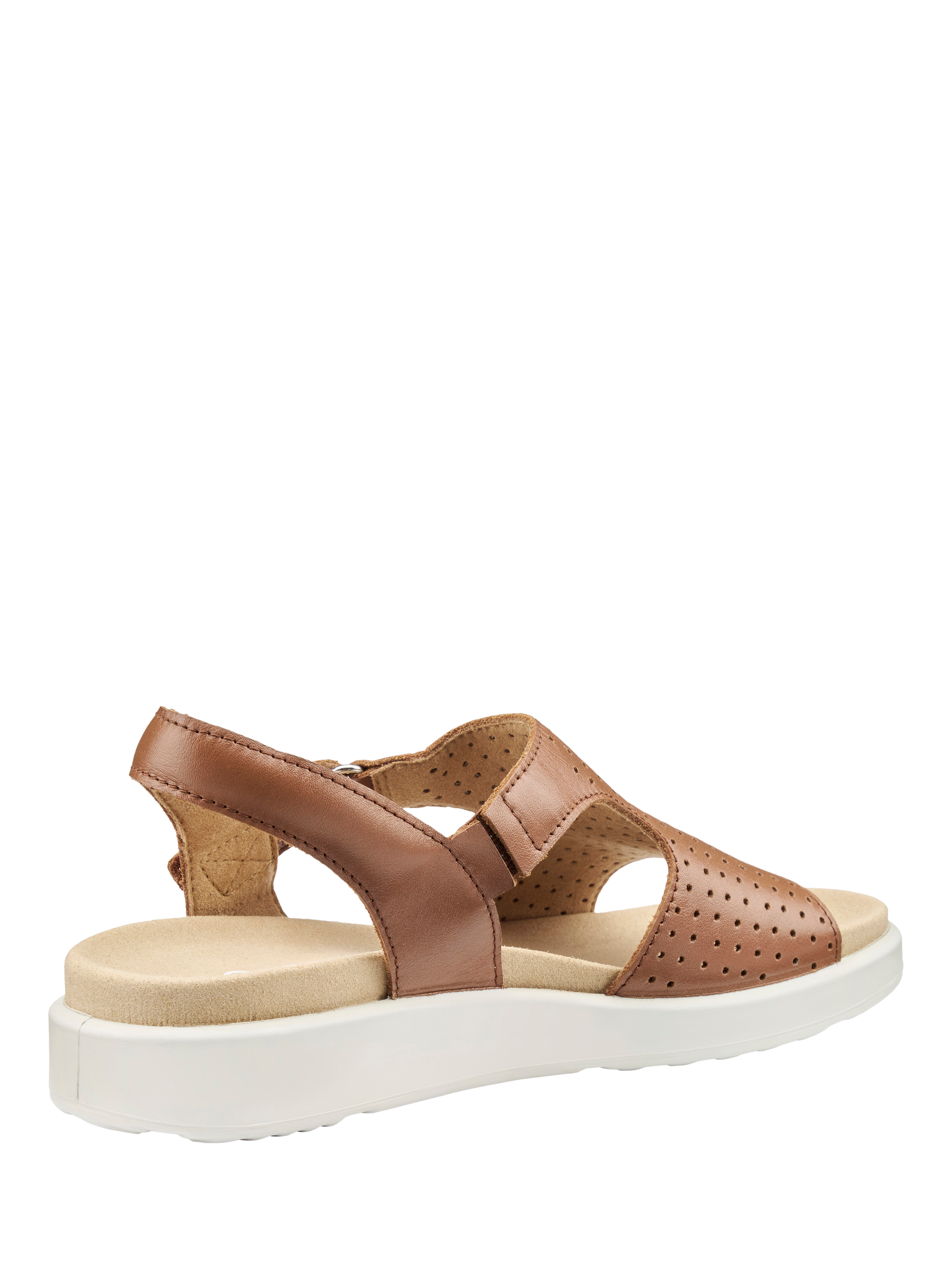 Product image 4 of 4, which shows Hotter Marbella Wide Fit Leather Perforated Footbed Sandals, Rich Tan, 3W