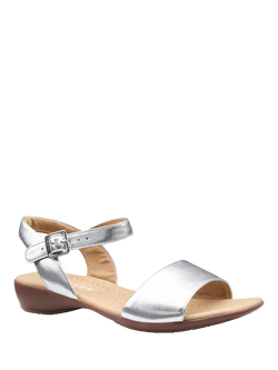 Hotter Tropic Wide Fit Leather Sandals - view 2, Silver-le