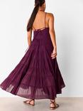Whistles Petite Tiered Maxi Dress, Plum