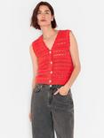 Whistles Pointelle Detail Tank Top, Mid Red