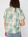 Whistles Floral Tie Neck Blouse, Blue/Multi