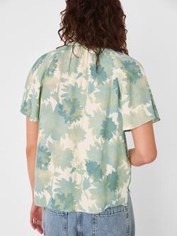 Whistles Floral Tie Neck Blouse, Blue/Multi - view 2, Blue/Multi