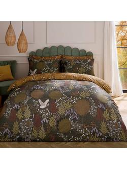Sara Miller Owl Forest Reversible Duvet Cover Set, Olive