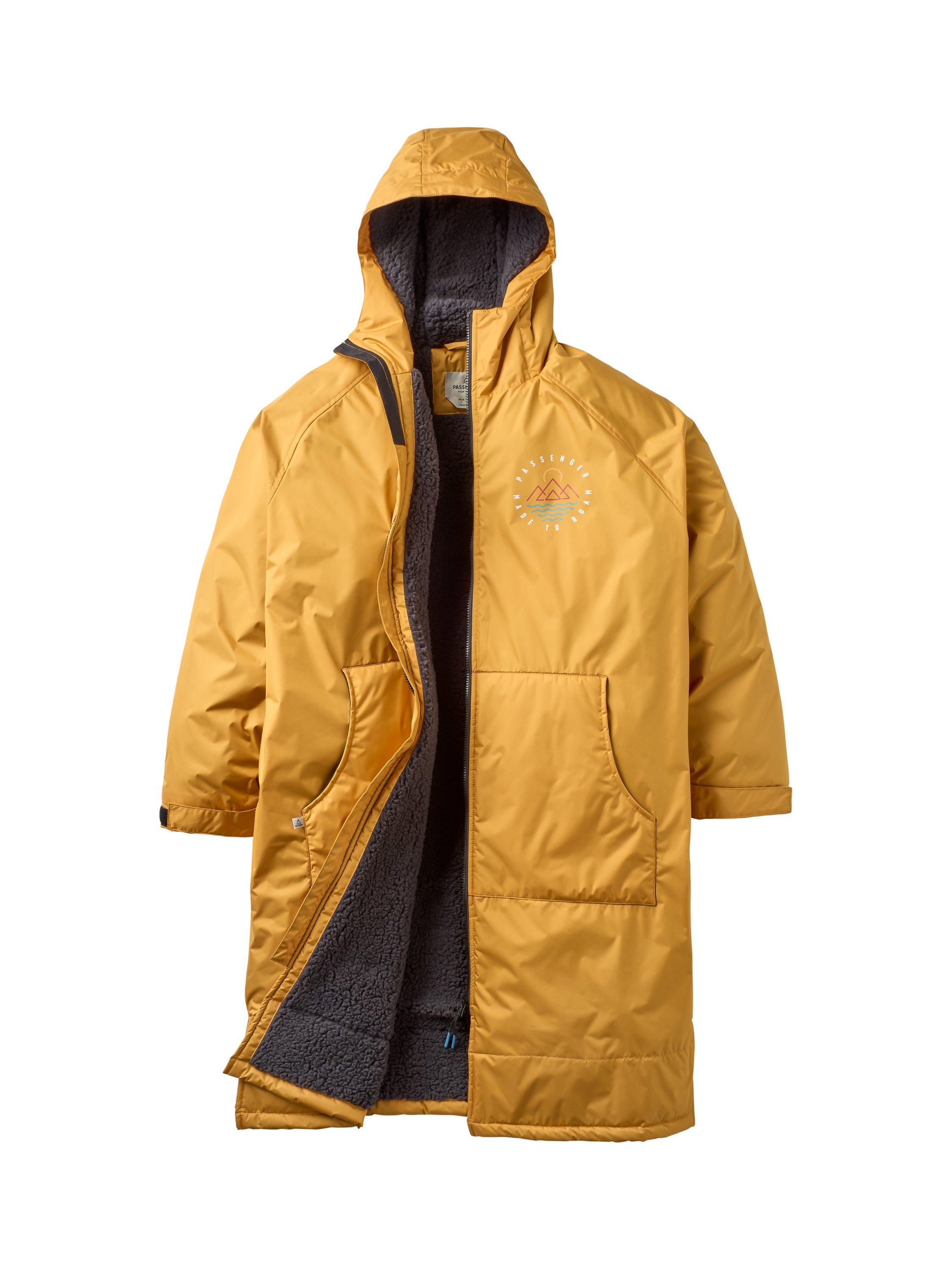Product image 1 of 9, which shows Passenger Escapism Hooded Changing Robe, Yellow, XS
