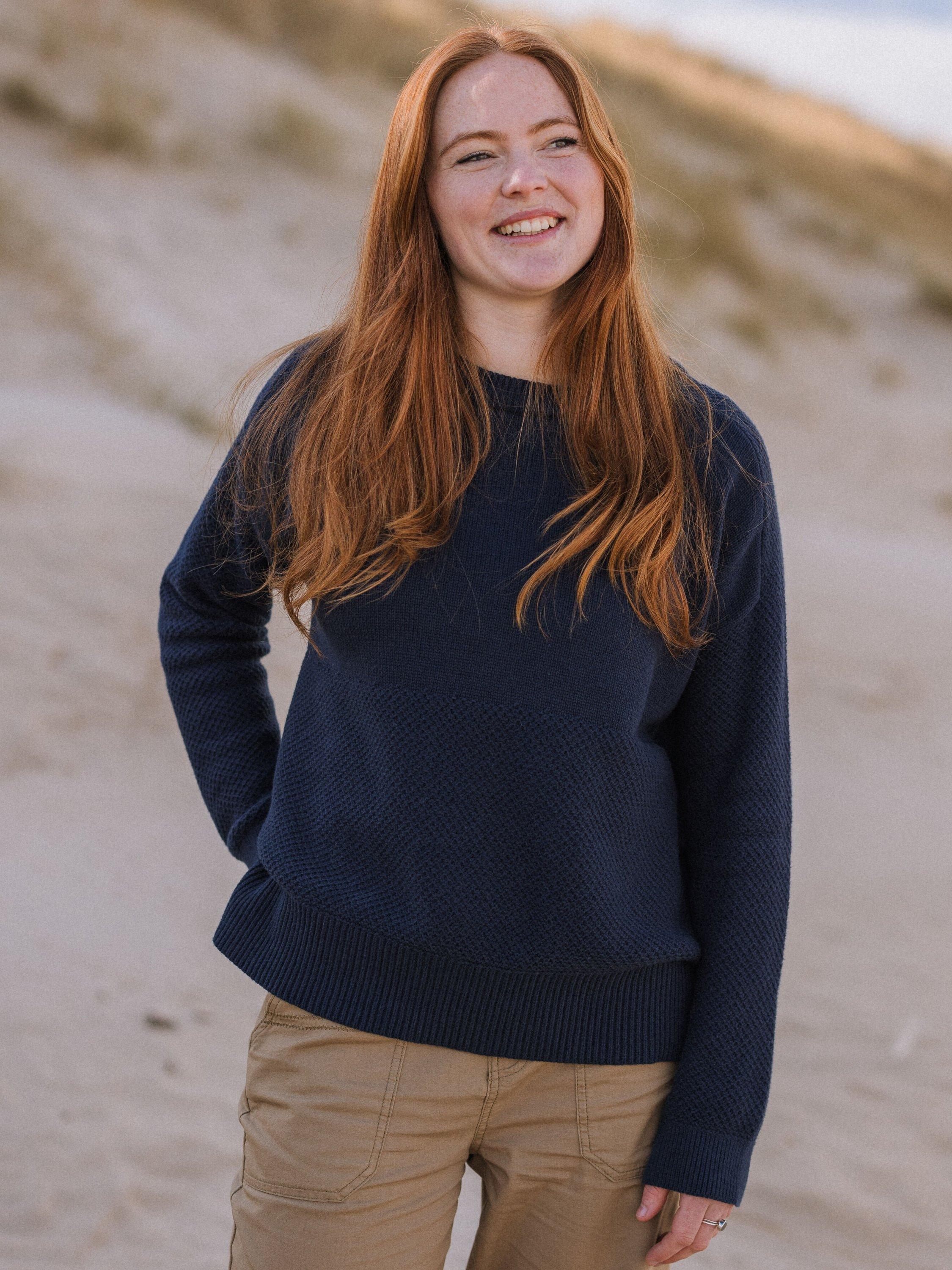 Product image 1 of 8, which shows Passenger Cove 2.0 Cotton Blend Knit Jumper, Navy, XS