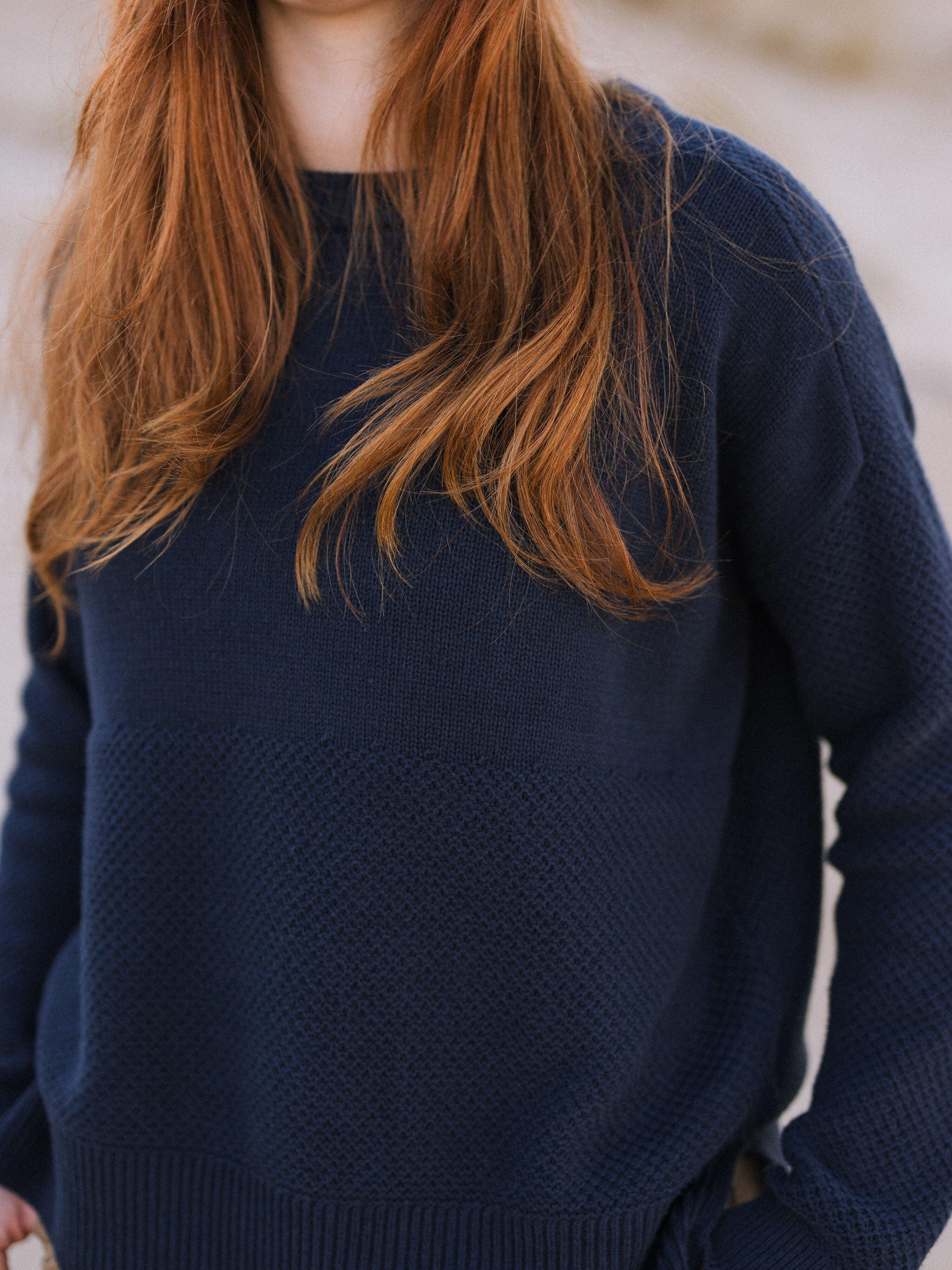 Product image 3 of 8, which shows Passenger Cove 2.0 Cotton Blend Knit Jumper, Navy, XS
