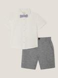 Monsoon Kids' 3-Piece Shirt and Shorts Set, Grey
