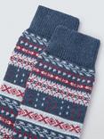 John Lewis Made in Italy Fairisle Cotton Mix Socks, Denim