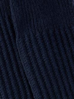 John Lewis Cashmere Blend Ribbed Socks, Navy - view 2, Navy
