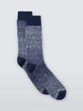 John Lewis Made in Italy Fairisle Cotton Mohair Mix Socks, Blue
