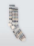 John Lewis Made in Italy Check Cotton Mohair Mix Socks, Grey Check