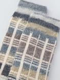John Lewis Made in Italy Check Cotton Mohair Mix Socks, Grey Check