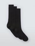 John Lewis Made in Italy Longer Leg Cotton Mix Socks, Black