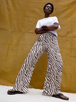 Ro&Zo Zebra Print Trousers, Brown