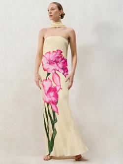 Ro&Zo Aurora Floral Bandeau Dress, Yellow, Yellow