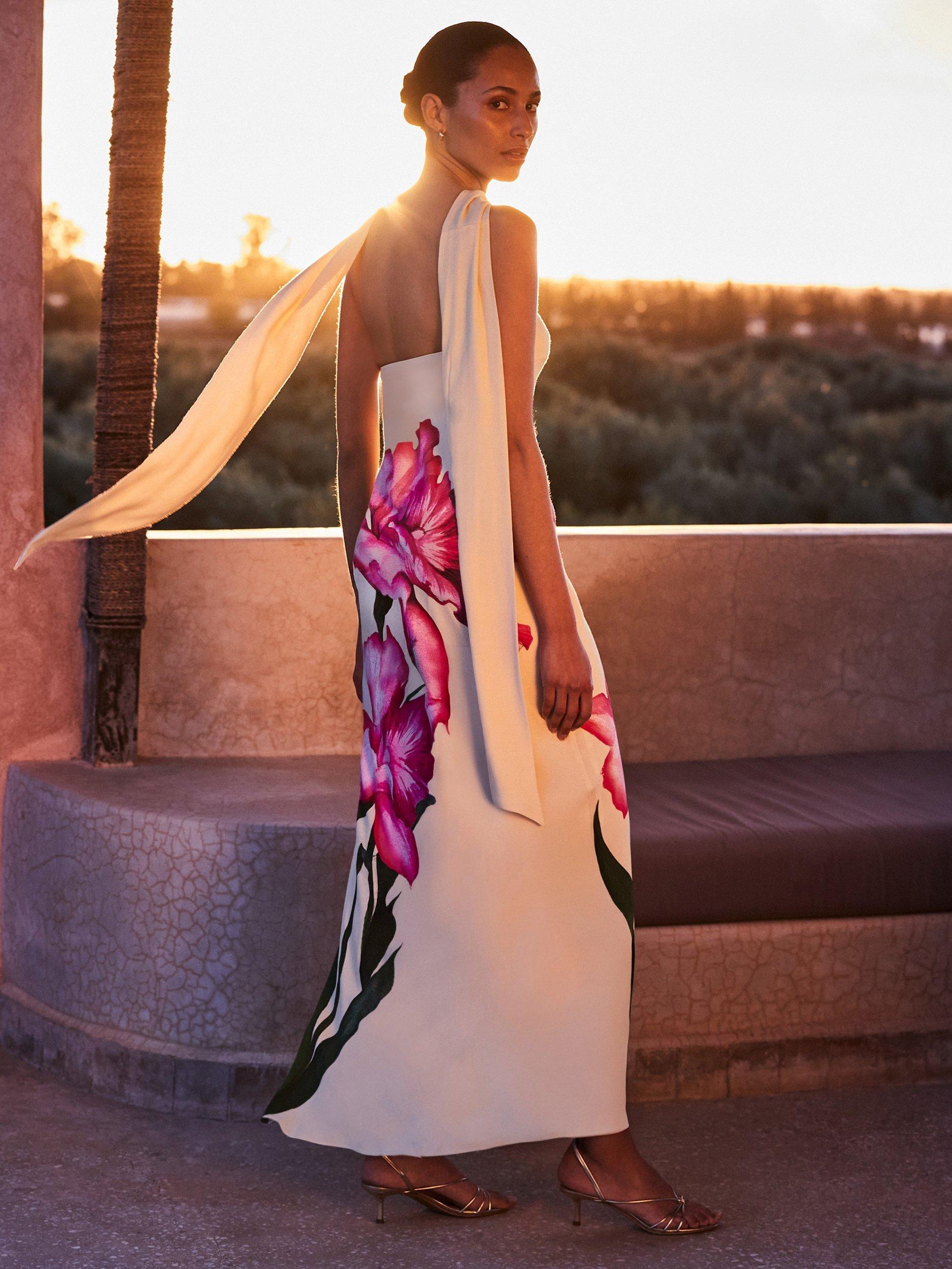 Product image 2 of 8, which shows Ro&Zo Aurora Floral Bandeau Dress, Yellow, 6