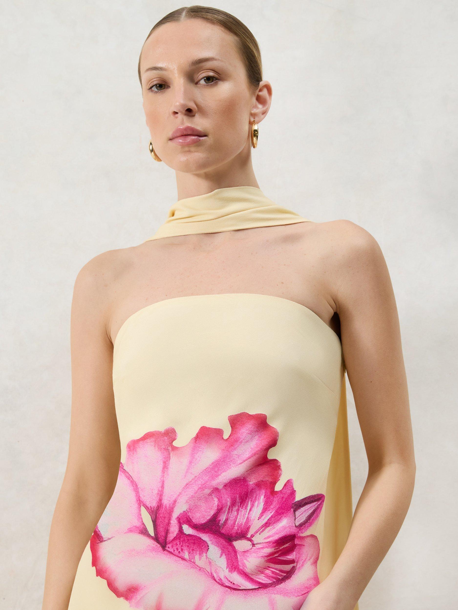 Product image 5 of 8, which shows Ro&Zo Aurora Floral Bandeau Dress, Yellow, 6