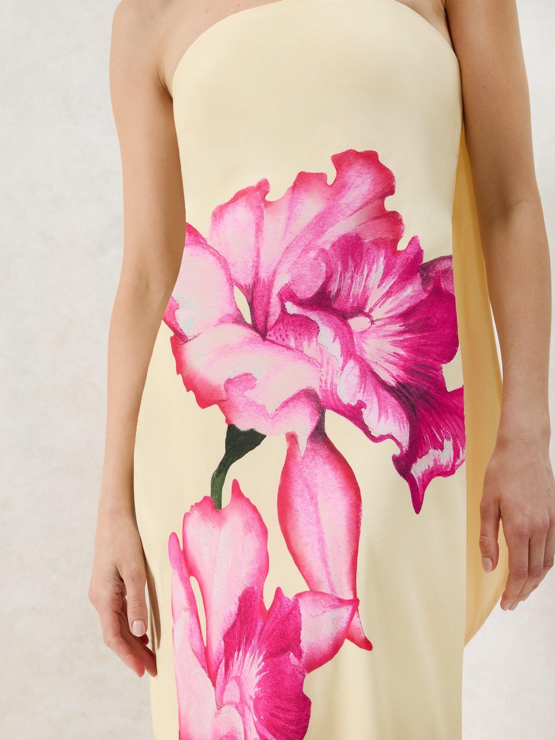 Product image 7 of 8, which shows Ro&Zo Aurora Floral Bandeau Dress, Yellow, 6