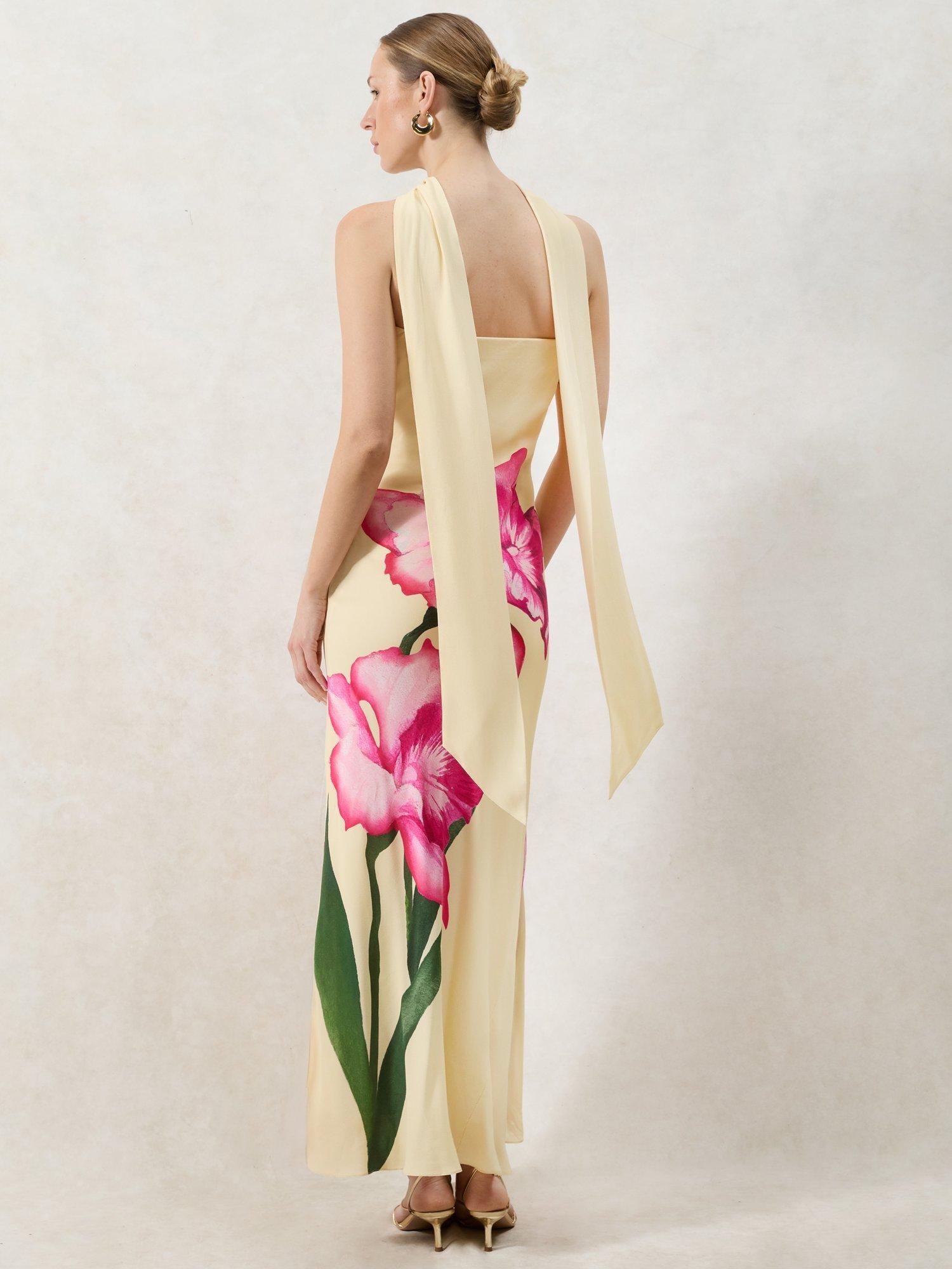 Product image 8 of 8, which shows Ro&Zo Aurora Floral Bandeau Dress, Yellow, 6