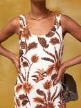 Ro&Zo Tropical Floral Maxi Dress, Brown