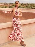 Ro&Zo Ella Poppy Print Tie Detail Maxi Dress, Red