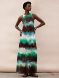 Ro&Zo Watercolour Tie Dye Maxi Dress, Green/Multi