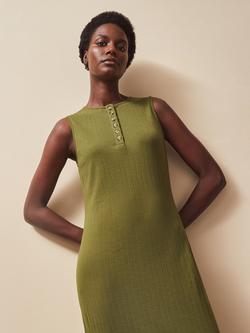 Ro&Zo Ribbed Sleeveless Column Dress, Green - view 2, Green