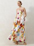 Ro&Zo Petite Annie Garden Floral Bow Detail Dress, White