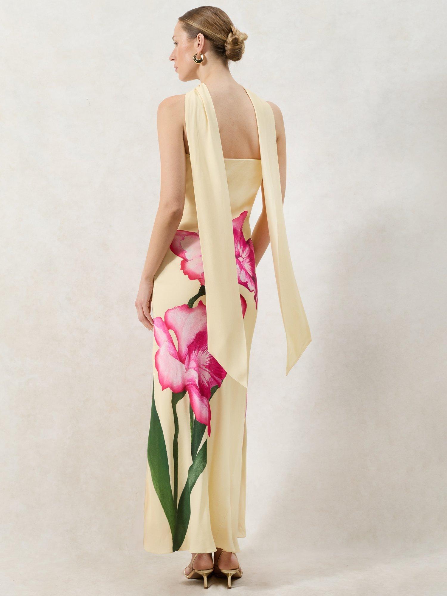 Product image 8 of 8, which shows Ro&Zo Petite Aurora Floral Bandeau Dress, Yellow, 6Pt