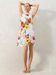 Ro&Zo Petite Sleeveless Garden Floral Shift Dress, White, White