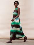 Ro&Zo Petite Abstract Watercolour Midi Dress, Green