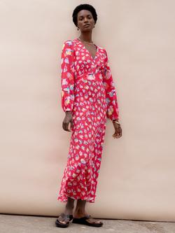 Ro&Zo Petite Carnation Ditsy Print Tie Back Dress, Pink