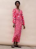 Ro&Zo Blouson Sleeved Carnation Print Maxi Dress, Pink/Multi