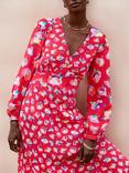 Ro&Zo Blouson Sleeved Carnation Print Maxi Dress, Pink/Multi