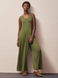 Ro&Zo Petite Jersey V-Neck Jumpsuit, Green