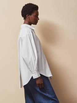 Ro&Zo Cotton Poplin Split Back Shirt, White - view 2, White