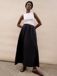 Ro&Zo Cotton Poplin Maxi Skirt, Black