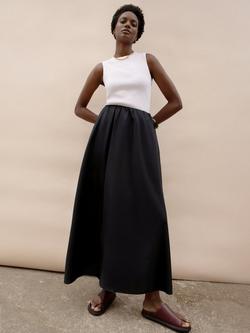 Ro&Zo Cotton Poplin Maxi Skirt, Black, Black