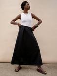 Ro&Zo Cotton Poplin Maxi Skirt, Black