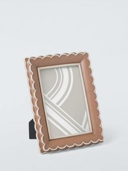John Lewis Multi Scallop Hand Painted Photo Frame, Mocha