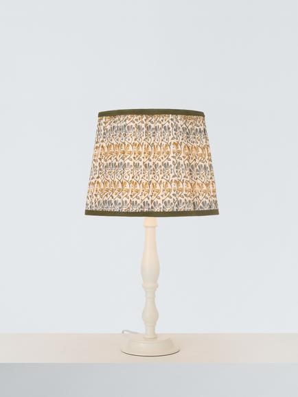 John Lewis Penbury Floral Pleated Tapered Lampshade, Avocado/Ochre
