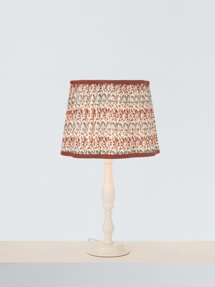 John Lewis Penbury Floral Pleated Tapered Lampshade, Auburn/Sage