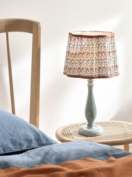 John Lewis Penbury Floral Pleated Tapered Lampshade - view 2, Auburn/Sage