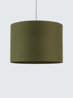John Lewis Sophia Pure Linen Drum Lampshade - view 2, Avocado